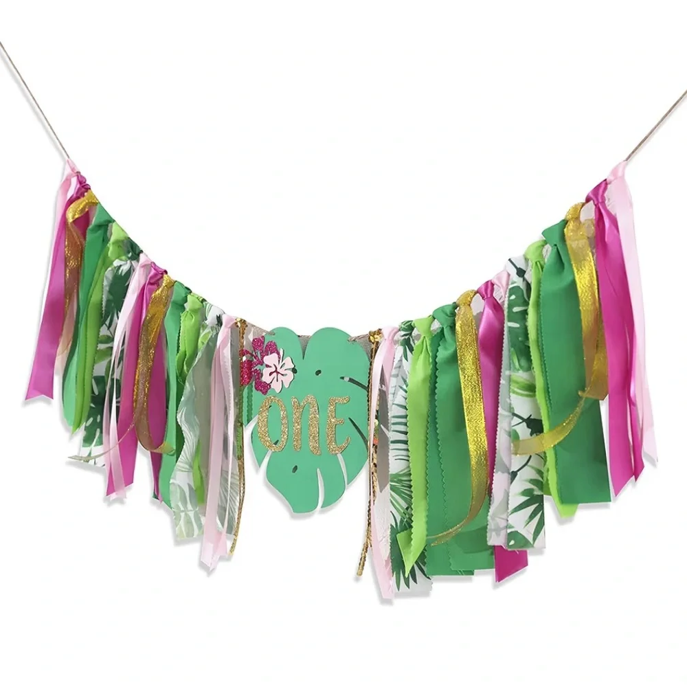 Aloha to One, 1 st. Birthday Luau Theme Highchair Banner